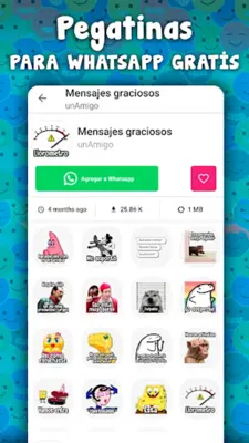 Stickers graciosos para WhatsA android App screenshot 2